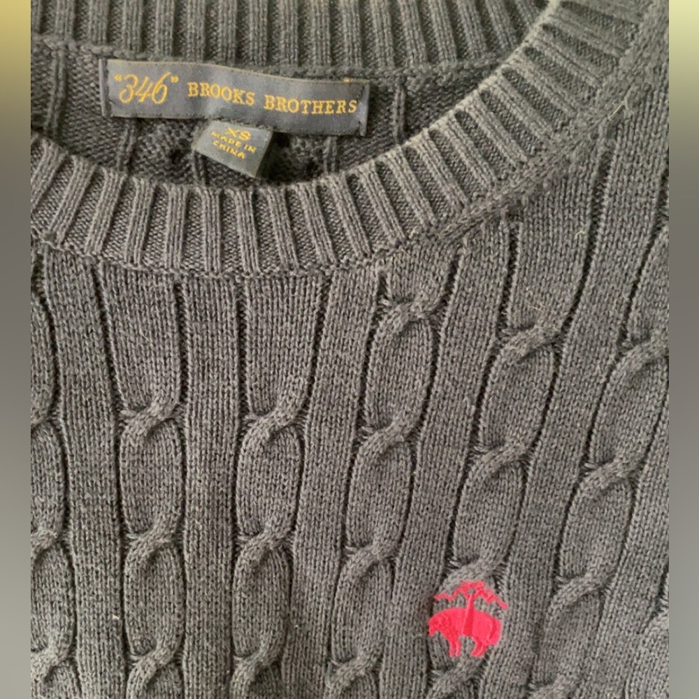 Brooks Brothers Blue Cable Knit Sweater XS - Picture 3 of 5
